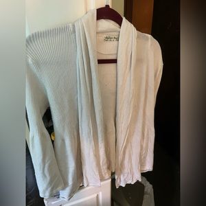 White open flow cardigan sweater size large